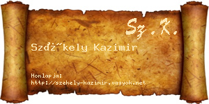 Székely Kazimir névjegykártya